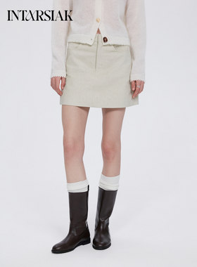 【明星同款】INTARSIAK 默屿 纯棉牛津布miu系经典百搭短裙半身裙