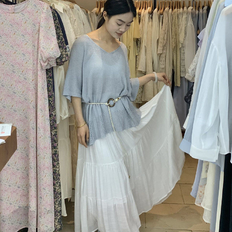 春季女装时尚套装裙子V领