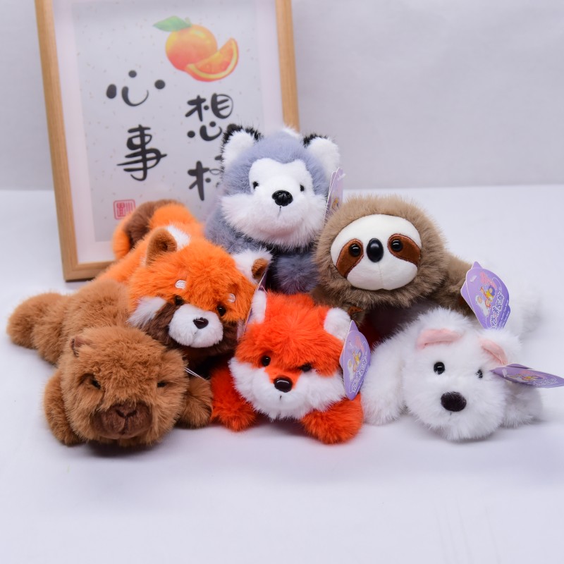 凯咪家族正版掌中宝动物树懒公仔哈士奇毛绒玩具生日礼物卡皮扒拉