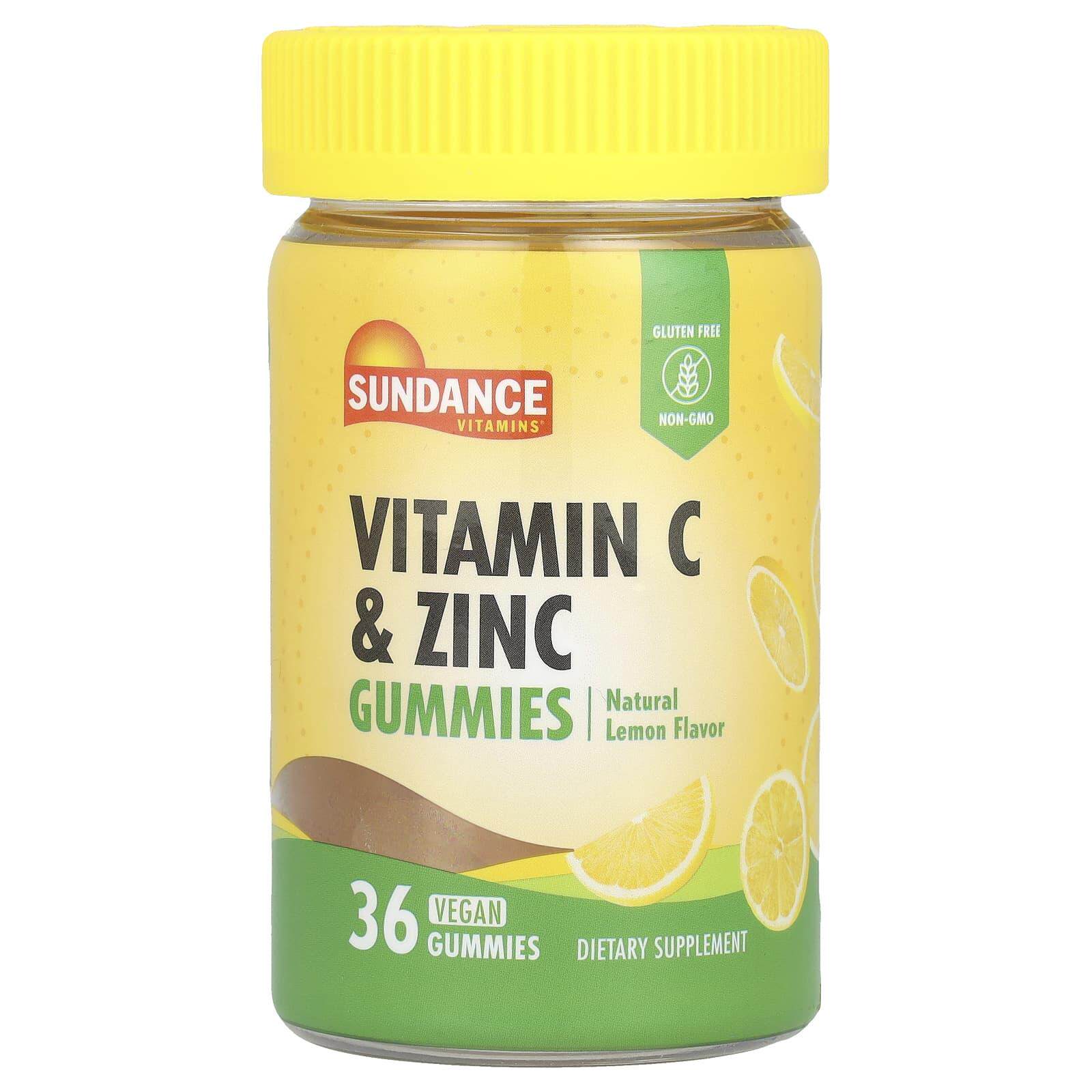 SUNDANCE维生素C锌软糖柠檬味36粒素食进口营养补充剂