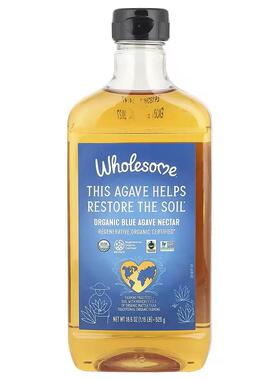 美国 Wholesome Sweeteners有机未加工蓝色龙舌兰花蜜 525g
