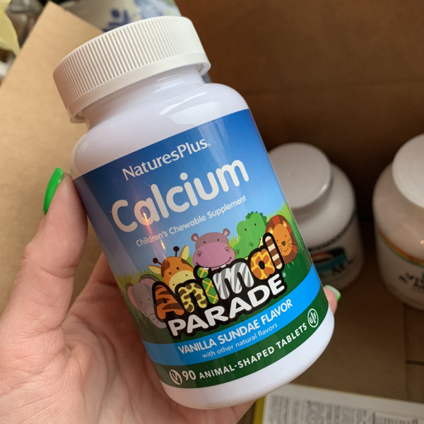 美国NaturesPlus 儿童天然钙镁咀嚼片宝宝补充剂90片支持大脑健康