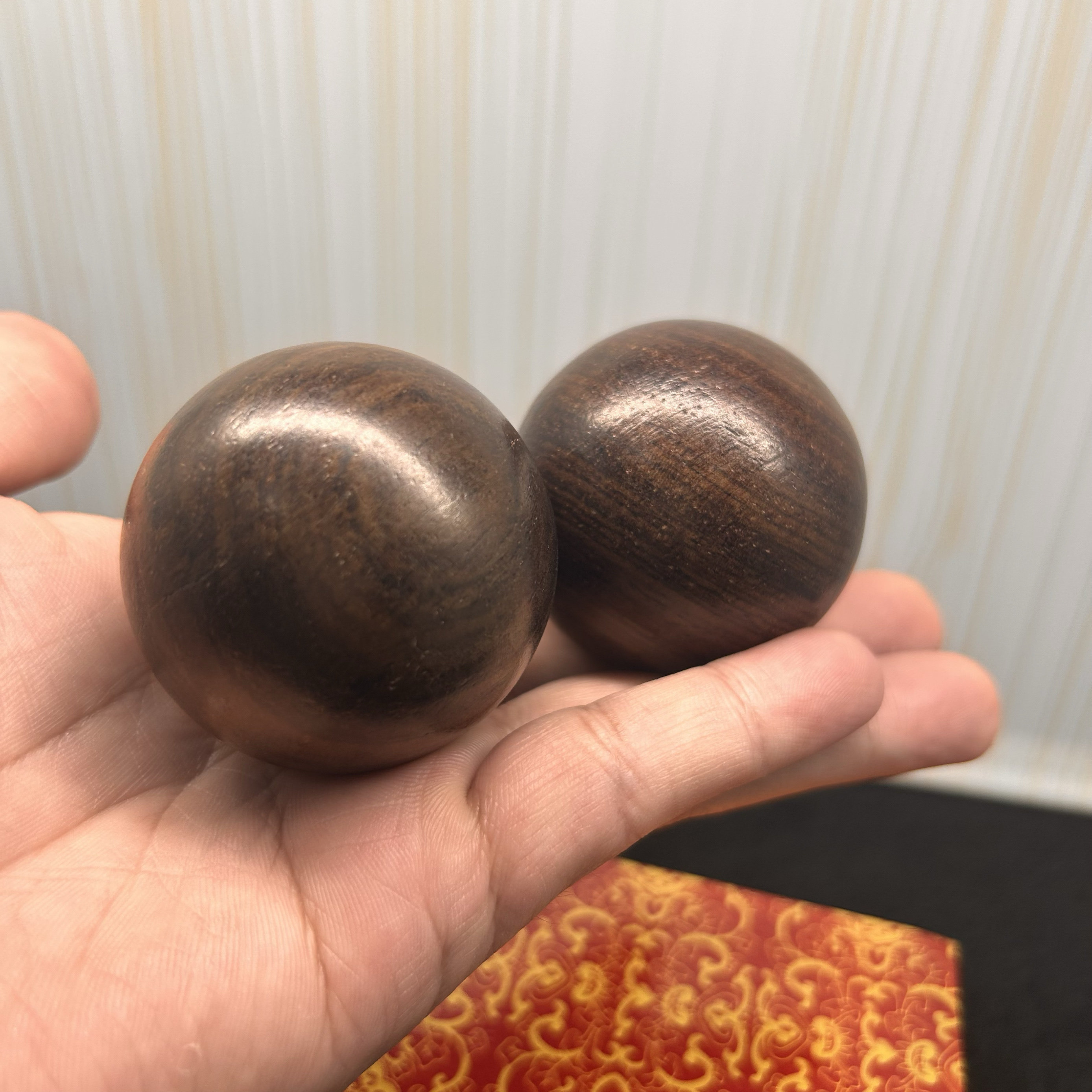 天然越南花梨木木雕保健球工艺品把件手把件文玩饰品