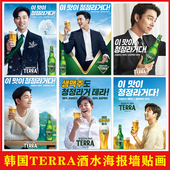 Terra 啤酒 海报店墙面装 韩国海特真露 饰韩式 烤肉店背景墙壁画