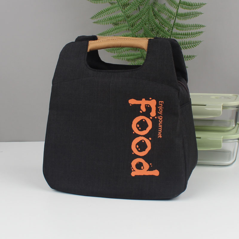 上班族简约时尚饭盒袋帆布手提包