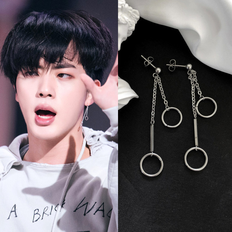 ins金硕珍防弹少年团同款耳环