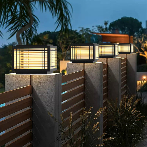 暖朵太阳能柱头灯现代简约防水