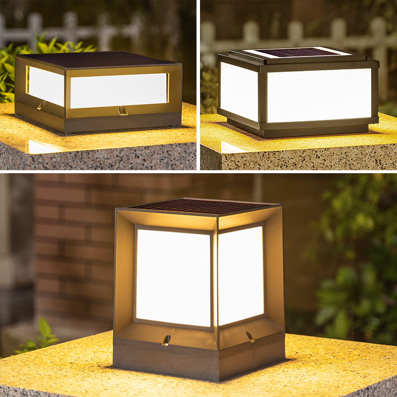 柱头灯太阳能庭院灯户外围墙灯花园门柱灯别墅室外防水墙头大门灯