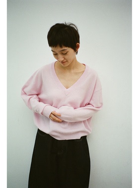 seeseaoV领针织毛衣宽松慵懒软糯超亲肤秋冬薄款外穿内搭女款上衣