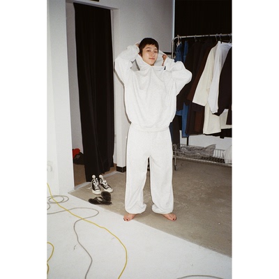 see sea o ｜白灰色连帽套头卫衣男女同款秋冬休闲外套衫2025新款