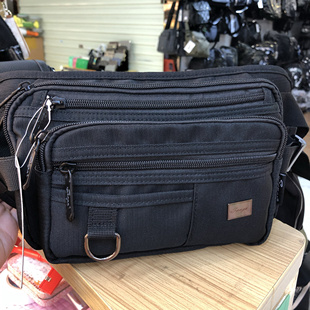 三哥品牌新款男女士腰包运动胸包休闲牛津布送爸妈多夹层帆布包包