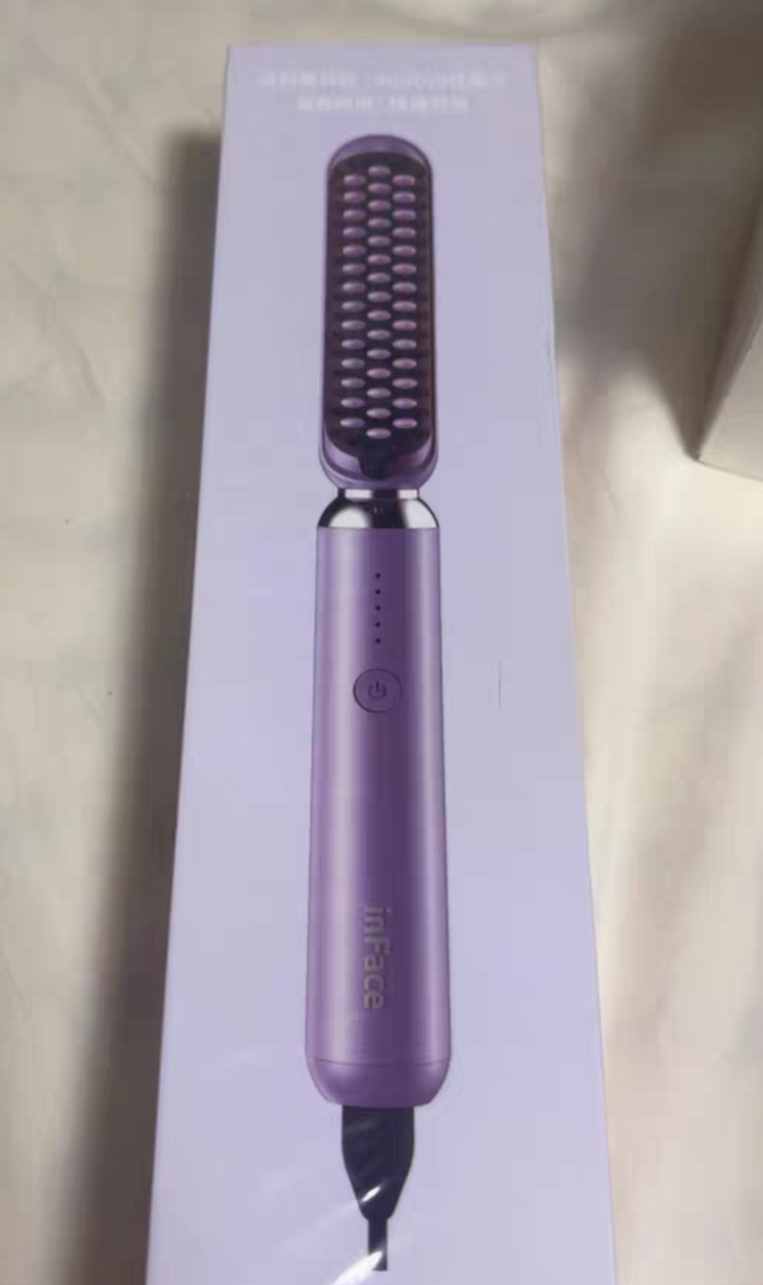 inFace变色直发梳卷发棒梳两用不伤发家用造型内扣卷梳负离子夹板