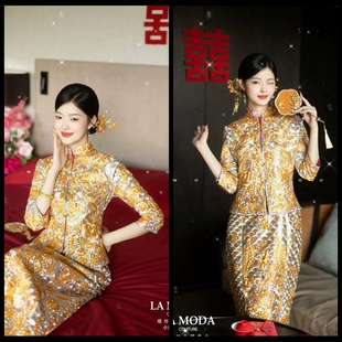 虫子家 暖色繁花 中式温婉新娘饰品 甜美国风龙凤褂玉石发簪2560