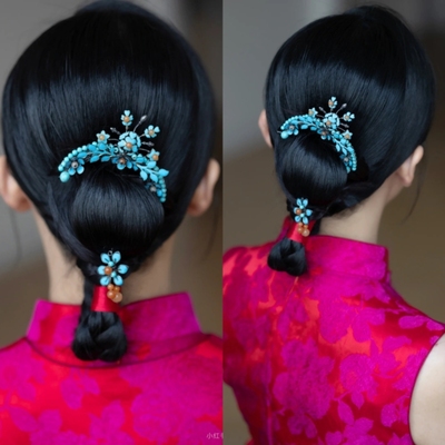 虫子家古董发簪仿点翠国风发饰