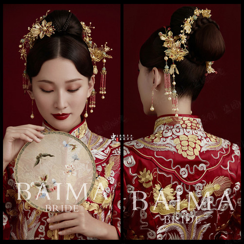 虫子出品发饰中式新娘多宝高定