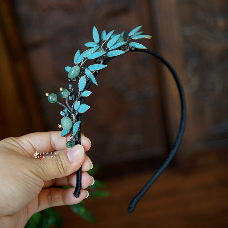 虫子家 新中式复古发箍 竹意古风 清雅头箍 旗袍生日礼物3035