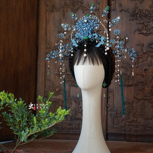 虫子家 复古仿点翠清汉女 傩戏头饰暗黑系中式国风舞台凤冠3139