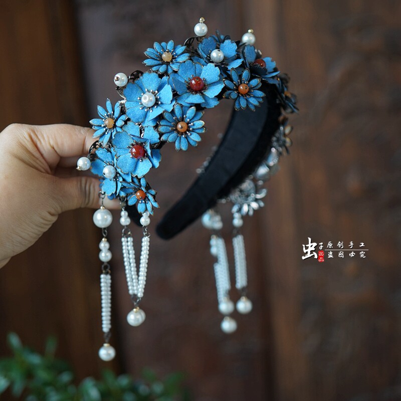 虫子家 古典美发箍 新中式穿搭 国风发饰 繁花头箍 设计师款3867