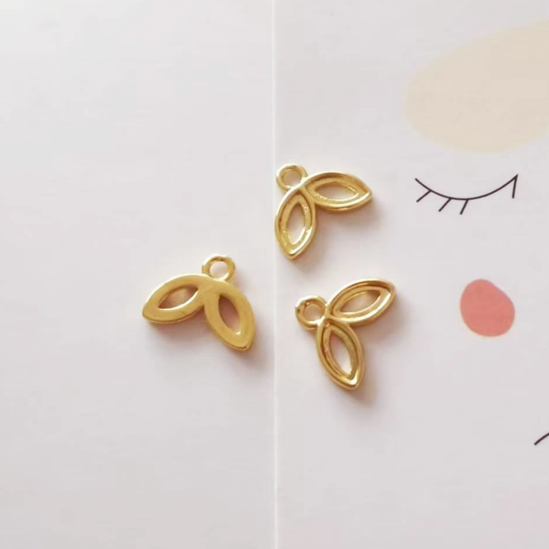 DIY饰品配件材料 14k包真金马眼可以粘锆石吊坠 耳环项链吊坠F936