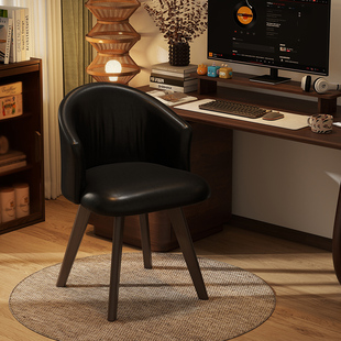 阑珊阁中古风梳妆椅可旋转化妆椅卧室梳妆台凳实木靠背椅轻奢凳子