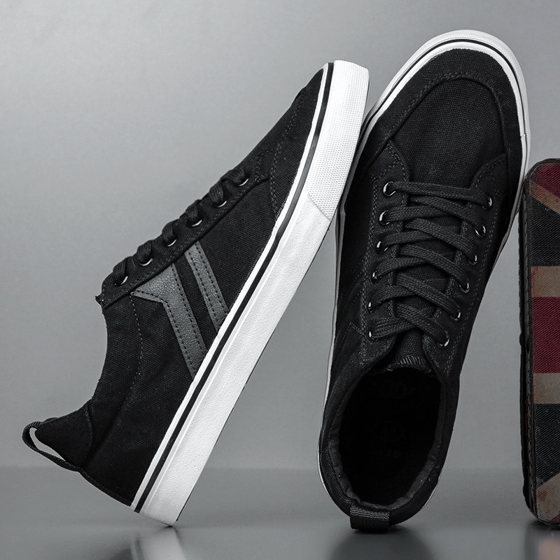 休闲板鞋韩版潮流帆布鞋系带板鞋