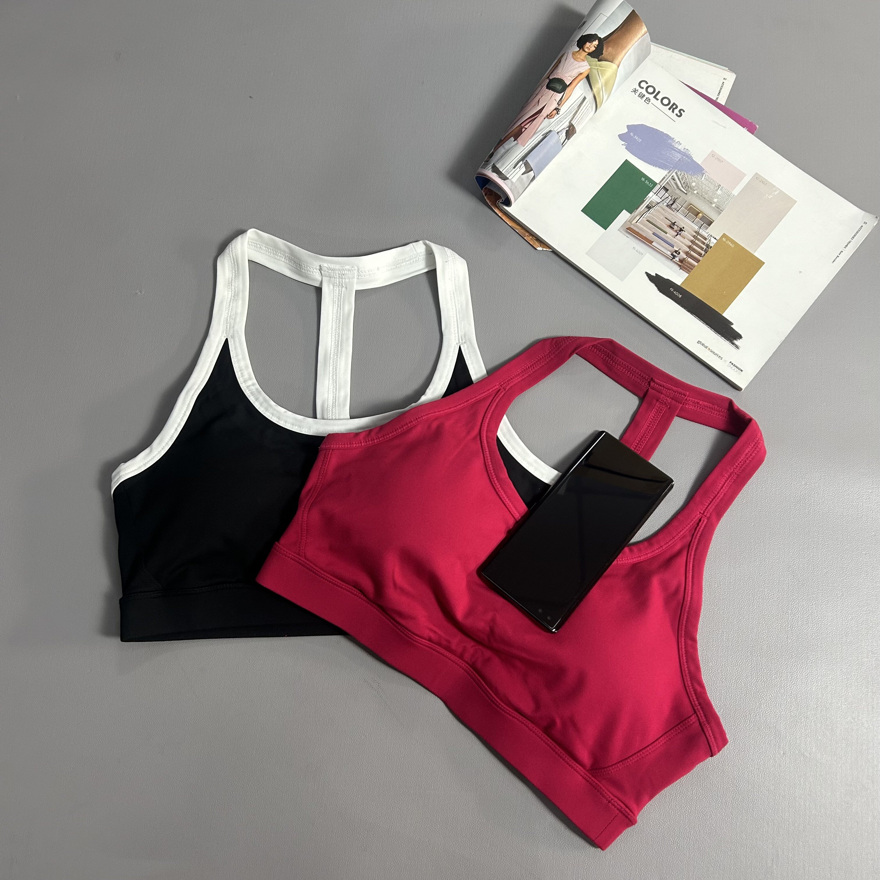 大码T 字运动内衣女防震防下垂跑步文胸全包裹健身瑜伽背心