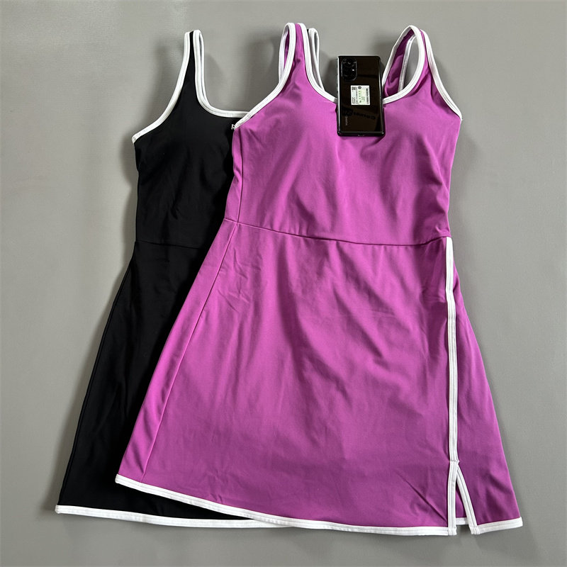 运动裙连体背心式网球裙防走光健身羽毛球速干带胸垫连衣裙A显瘦,运动服/休闲服装,运动半身裙,淘宝优惠券,粉丝福利购,淘宝优惠卷