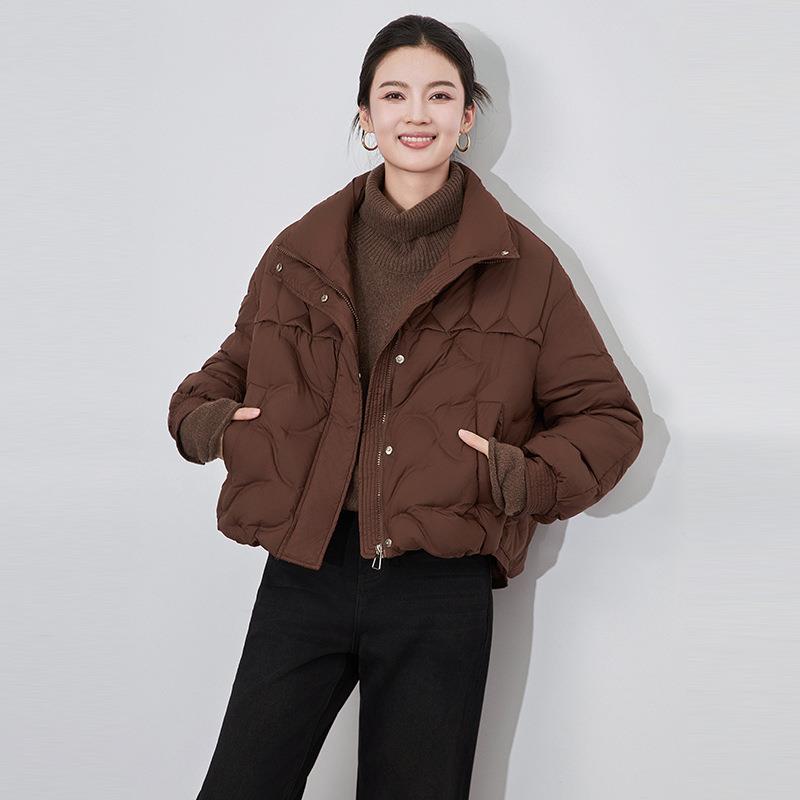 巨好看的冬装外套厚%鸭绒短款羽绒服女冬高级感保暖面包服时尚立