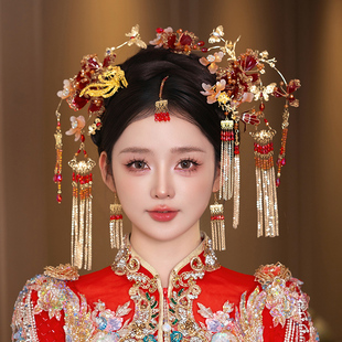 秀禾头饰带额饰额链眉心坠古装流苏发饰套装结婚中式新娘头饰大气