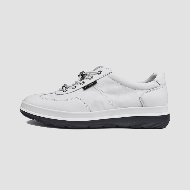 金利来正品男2023春夏新239310293高档户外休闲真皮时尚板鞋白色