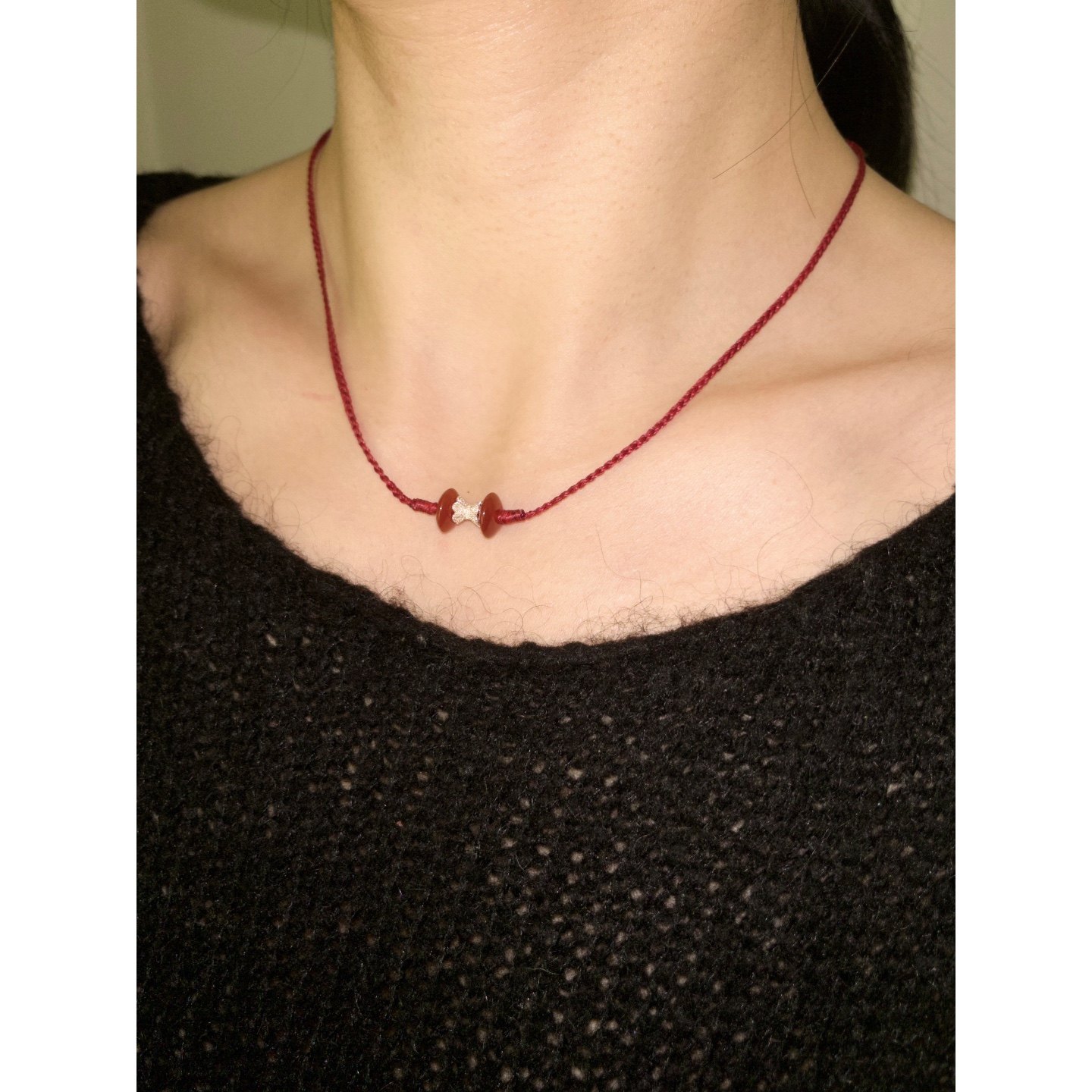 playdate苹果核·新中式玛瑙新年红绳S925银·项链多层手链,饰品/流行首饰/时尚饰品新,银饰项链,淘宝优惠券,粉丝福利购,淘宝优惠卷