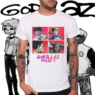 Gorillaz电子摇滚乐队T恤男圆领短袖春夏重金属