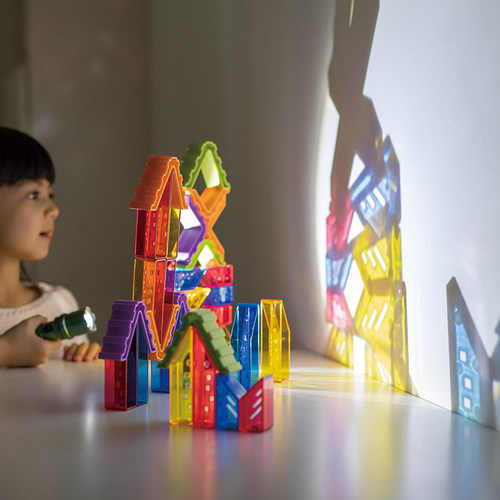 weplay水晶魔法屋 幼儿园光影游戏玩具儿童搭建想像力建筑积木