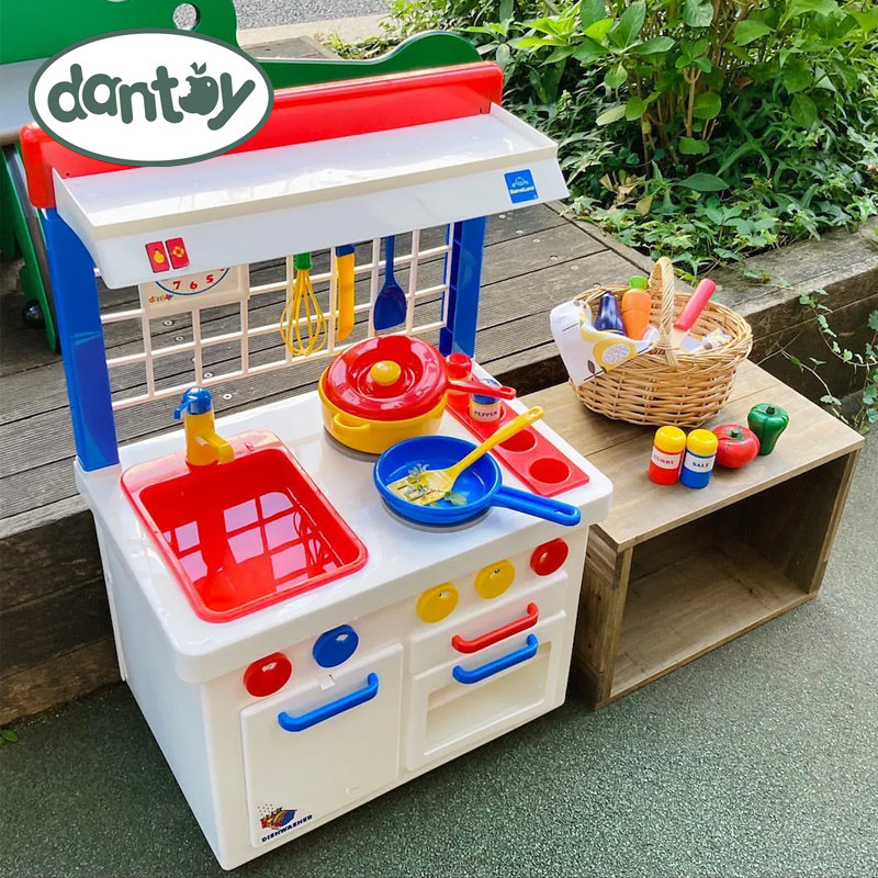 丹麦制造dantoys经典款小厨房 宝宝大型灶台情境组合过家家玩具