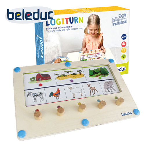 beleduc逻辑板 训练儿童逻辑思维1到10计数二维三维几何形状玩具