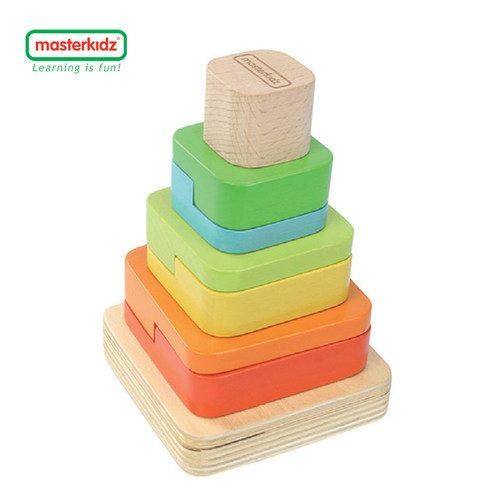 香港masterkidz大小逻辑堆叠积木儿童颜色认知辨别2-5岁套叠玩具