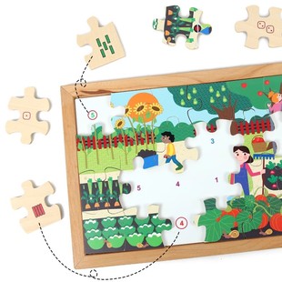 幼儿童数学拼图-6以内数量对应24块/12以内加法35块4岁+数学启蒙