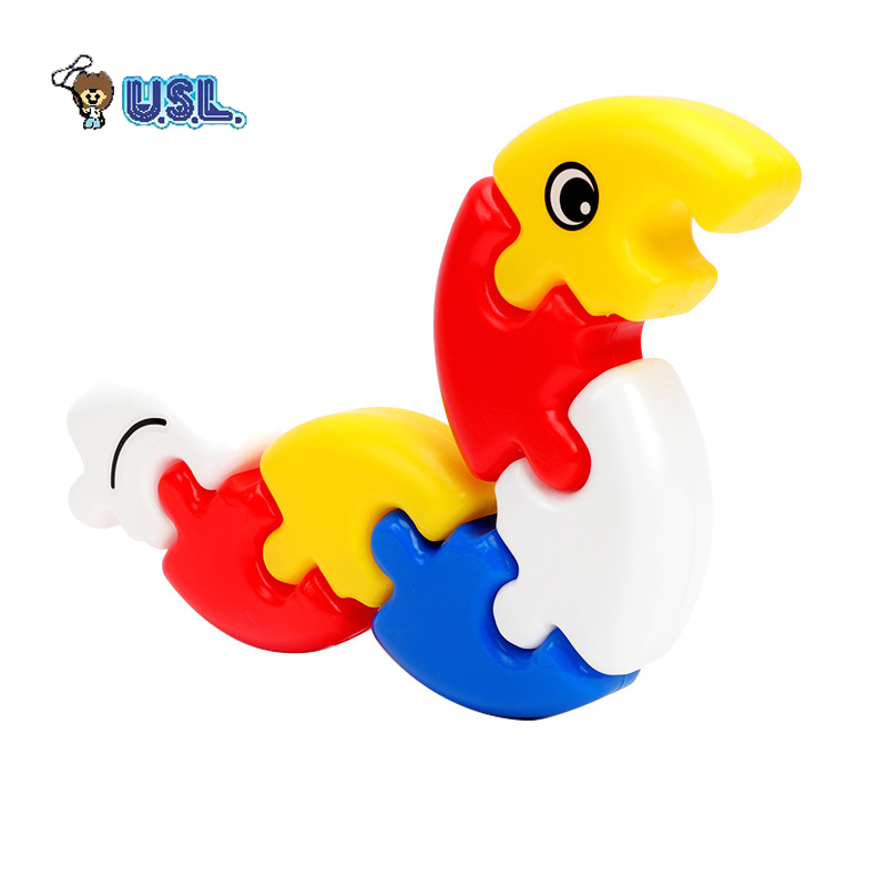 USL弯弯积木40件进口幼儿园益智玩具DIY拼插积塑初期建构技能练习