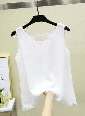 夏季新款背心女西装内搭宽松大码吊带雪纺v领无袖衫时尚洋气上衣