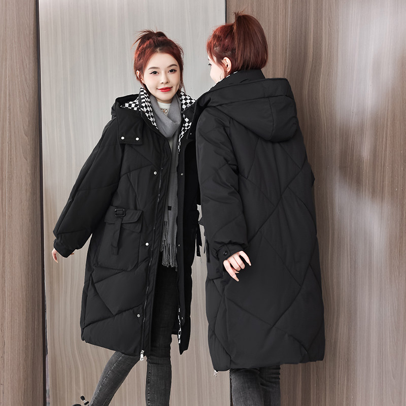 冬棉服防寒服中长款面包服女韩版保暖棉袄加厚棉服女过膝长款外套