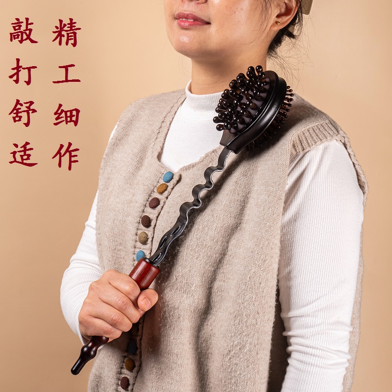 手持式捶背神器敲打按摩锤木质经络按摩棒器拍打颈肩后背锤肩健身