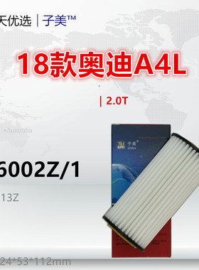 W6002Z/1适配18款A4L A3 A5 A6L A7 A8L Q3 Q5 Q6 Q7 Q8 机油滤芯