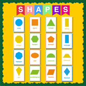 英语形状shapes海报幼儿园教室环创装 修老师教具