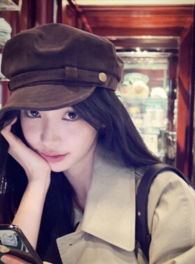 易梦玲同款复古贝雷帽子女秋冬