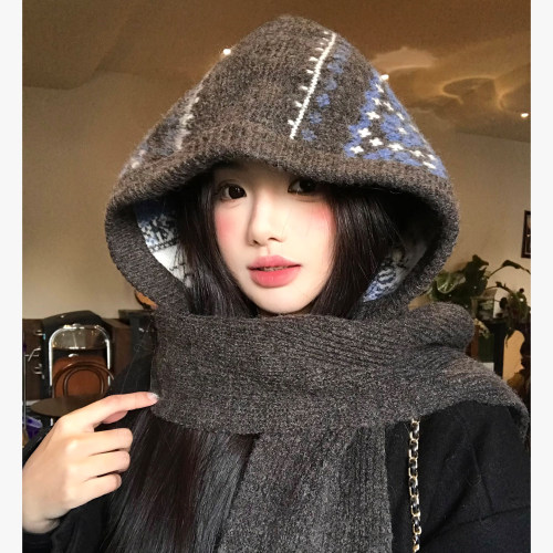 费尔岛提花巴拉克拉法帽女士冬季