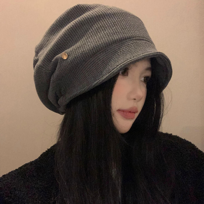 韩系黑色冷帽女2025年新款秋冬季