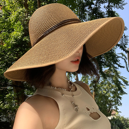 法式大帽檐草帽女2026年春新款
