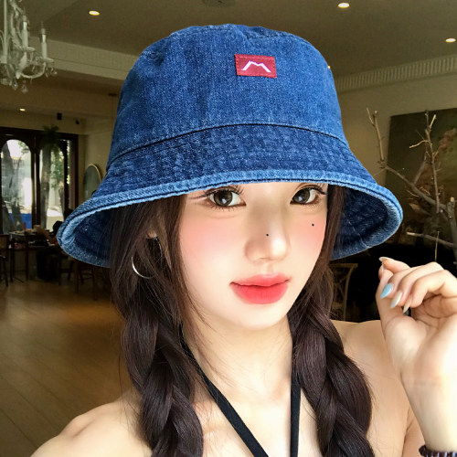 水洗牛仔渔夫帽女素颜百搭显脸小