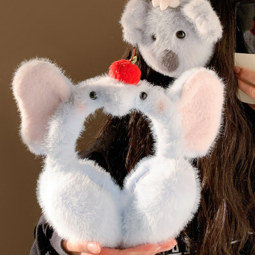 可爱小飞象毛绒耳罩女冬加绒加厚