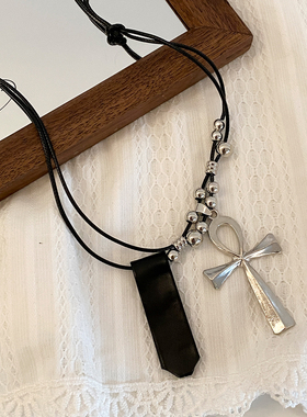甜酷辣妹风十字架吊坠项链女y2k